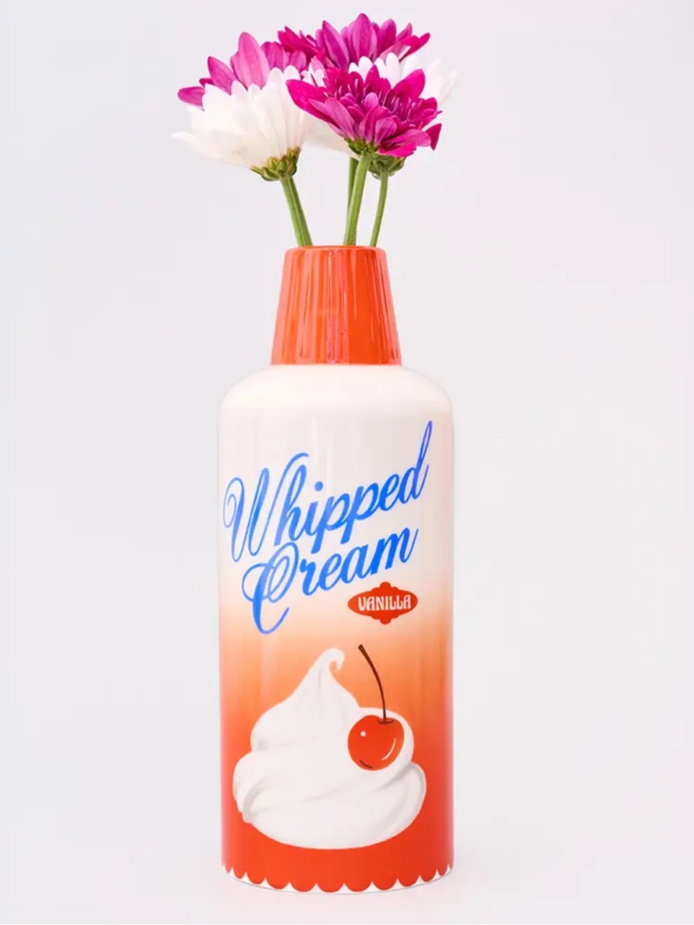 Whipped Cream Ceramic Vase Novelty Retro Whimsical Home Decor ban.do NWT NIB